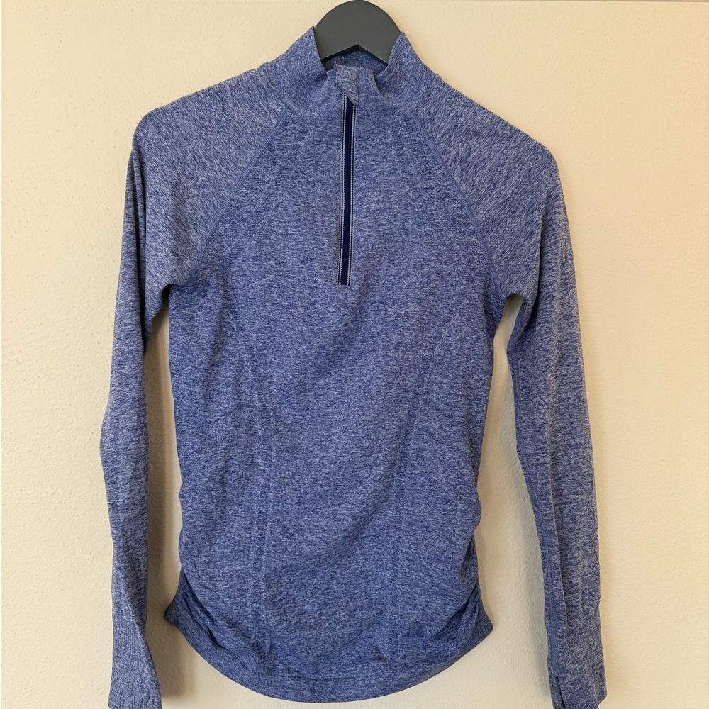 Women’s Athleta Fast Track Half-Zip Ruched Performance Jacket (Heather Blue)